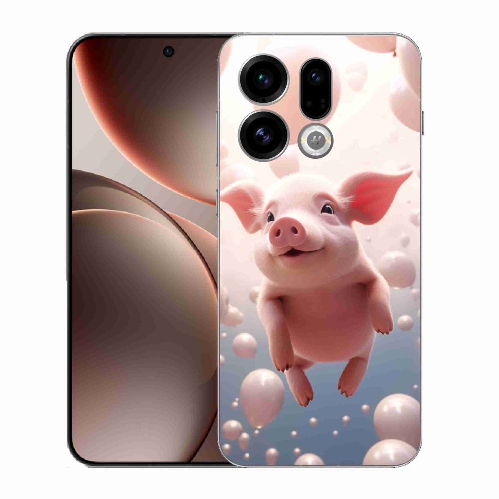 Gél borító mmCase az Oppo Find X9-hez - malacka lufikkal