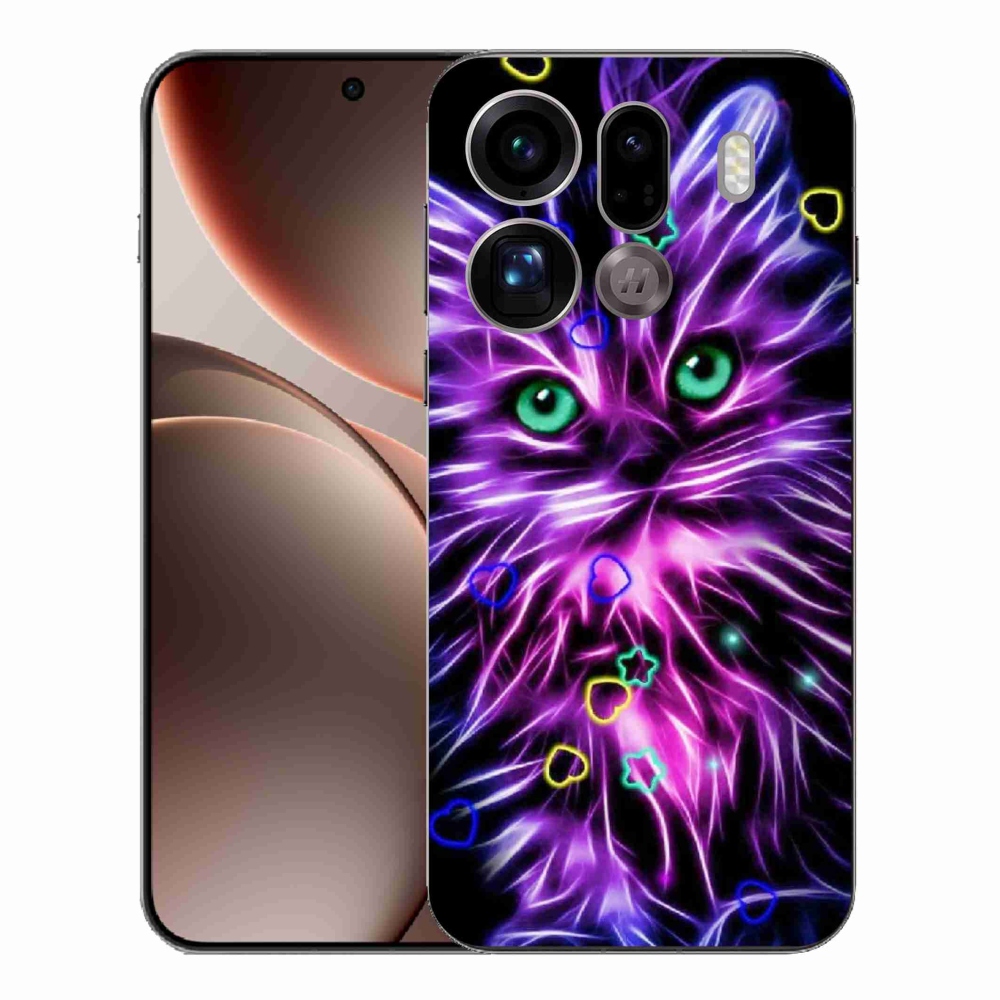 Zselés borítás mmCase az Oppo Find X9 Pro számára - absztrakt macska