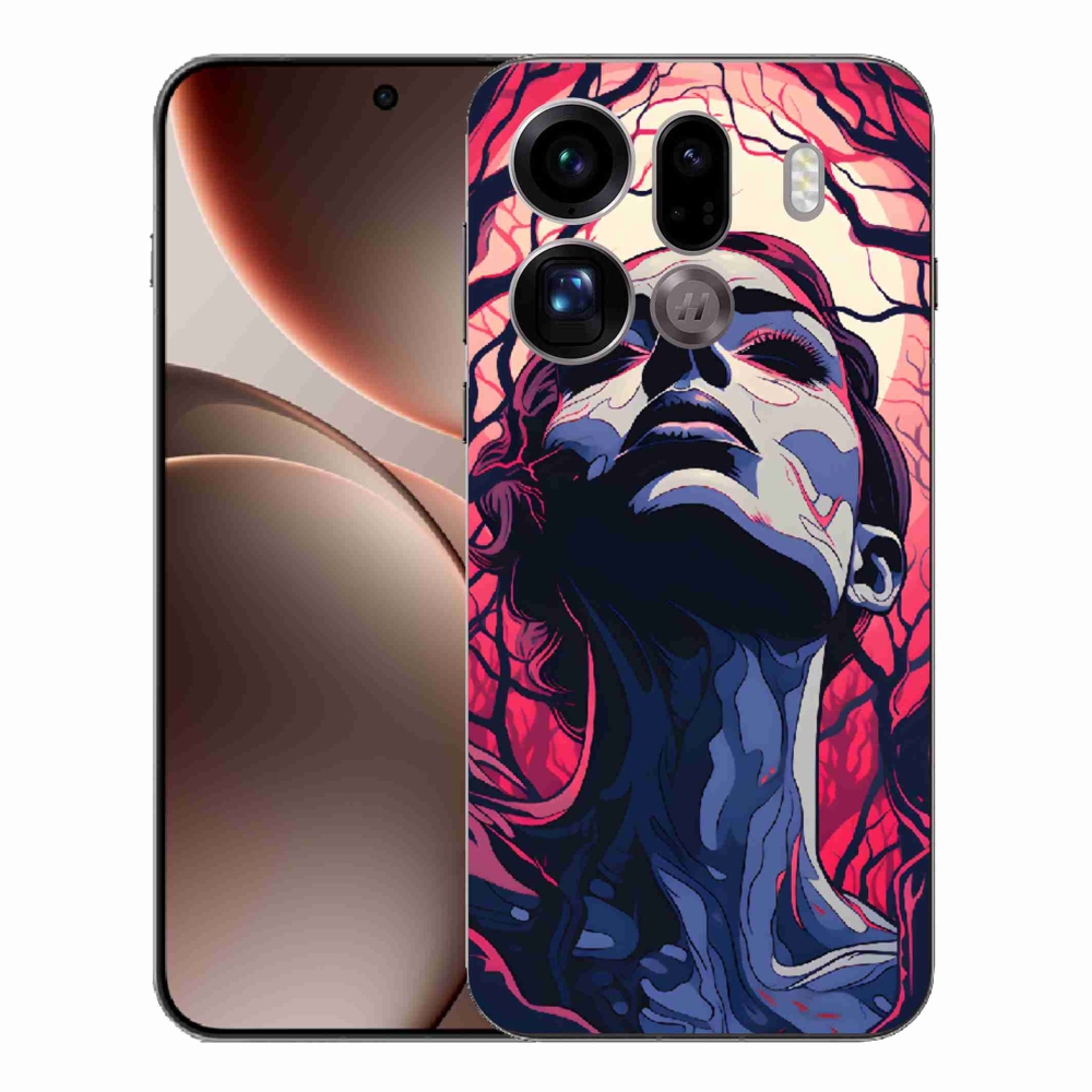 Gél borítás mmCase az Oppo Find X9 Pro-n - absztrakt arc