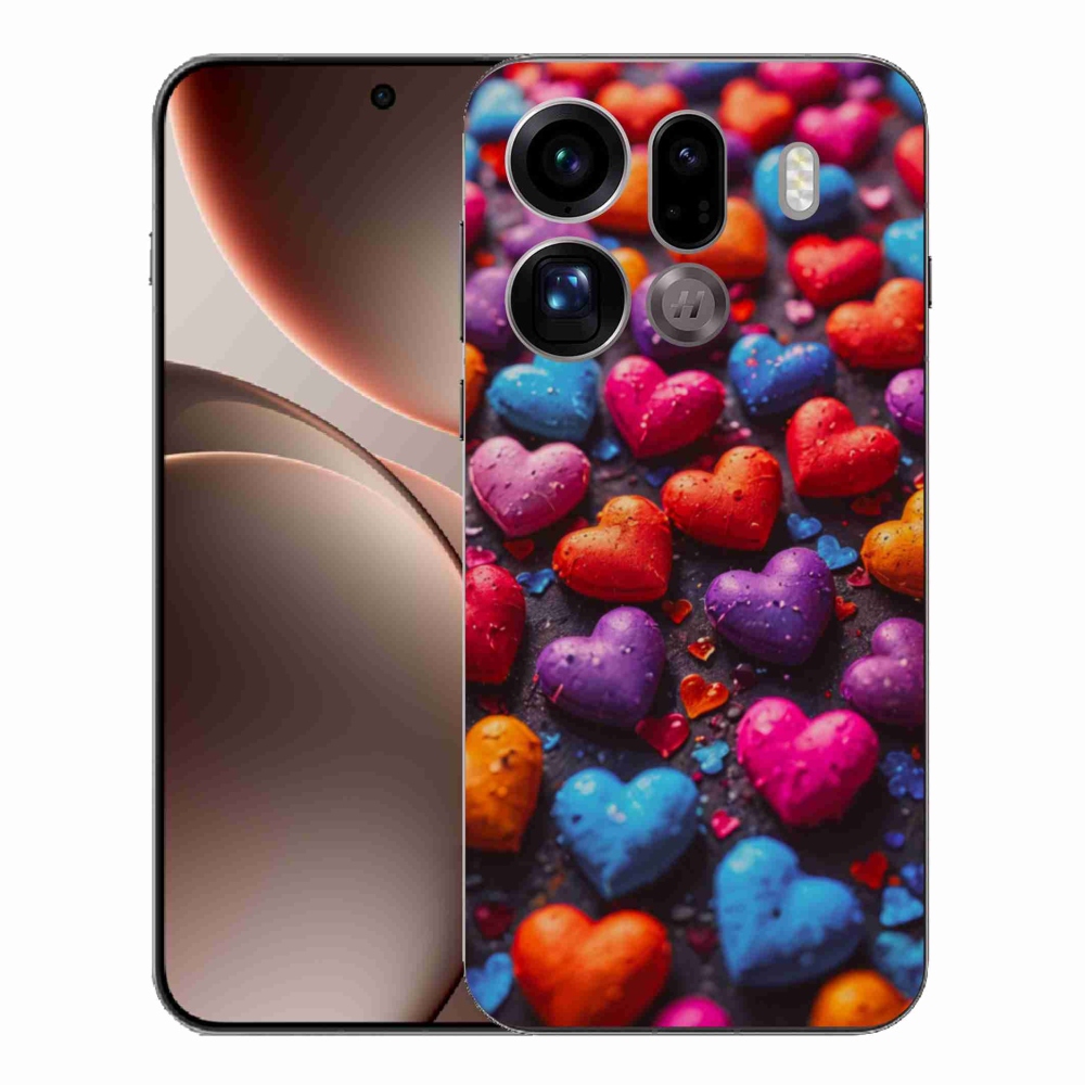 Zselés borítás mmCase az Oppo Find X9 Pro számára - színes szív
