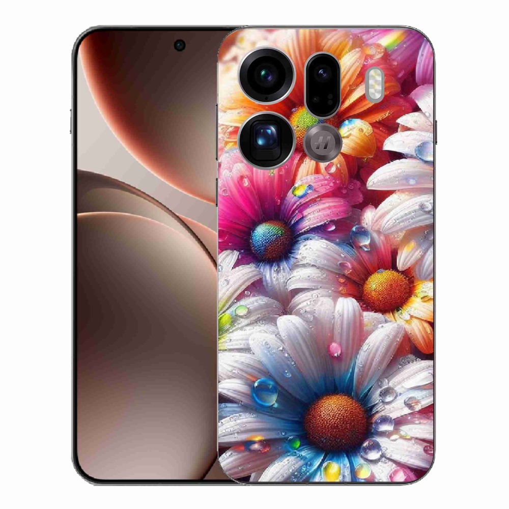Zselés borítás mmCase az Oppo Find X9 Pro készülékhez - színes margaréták