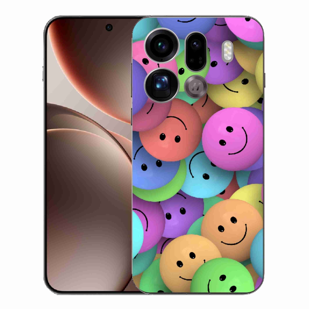 Zselés borítás mmCase az Oppo Find X9 Pro készülékhez - színes smiley-k