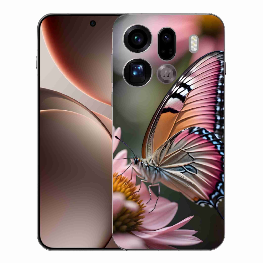 Gél borítás mmCase az Oppo Find X9 Pro számára - színes pillangó