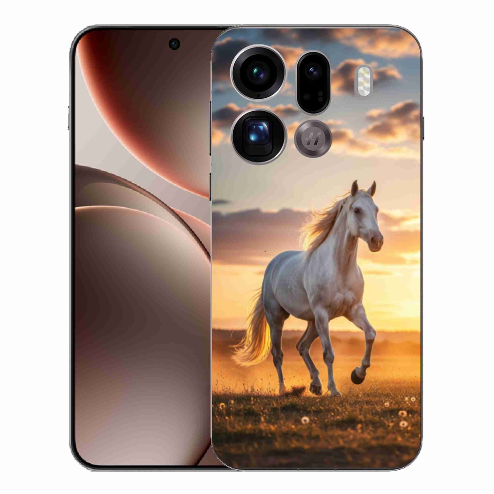 Gél borítás mmCase az Oppo Find X9 Pro számára - futó fehér ló 2