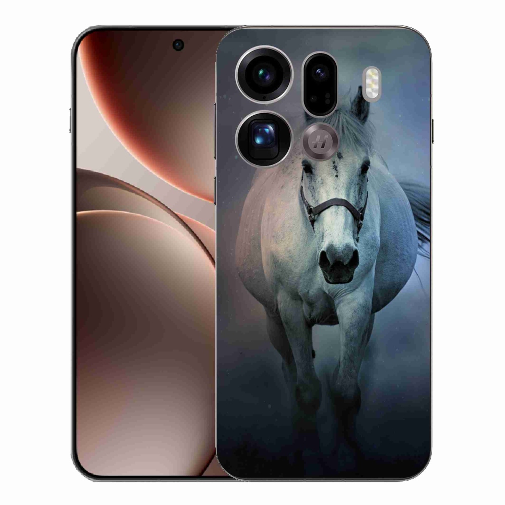 Gél borítás mmCase az Oppo Find X9 Pro számára - futó fehér ló