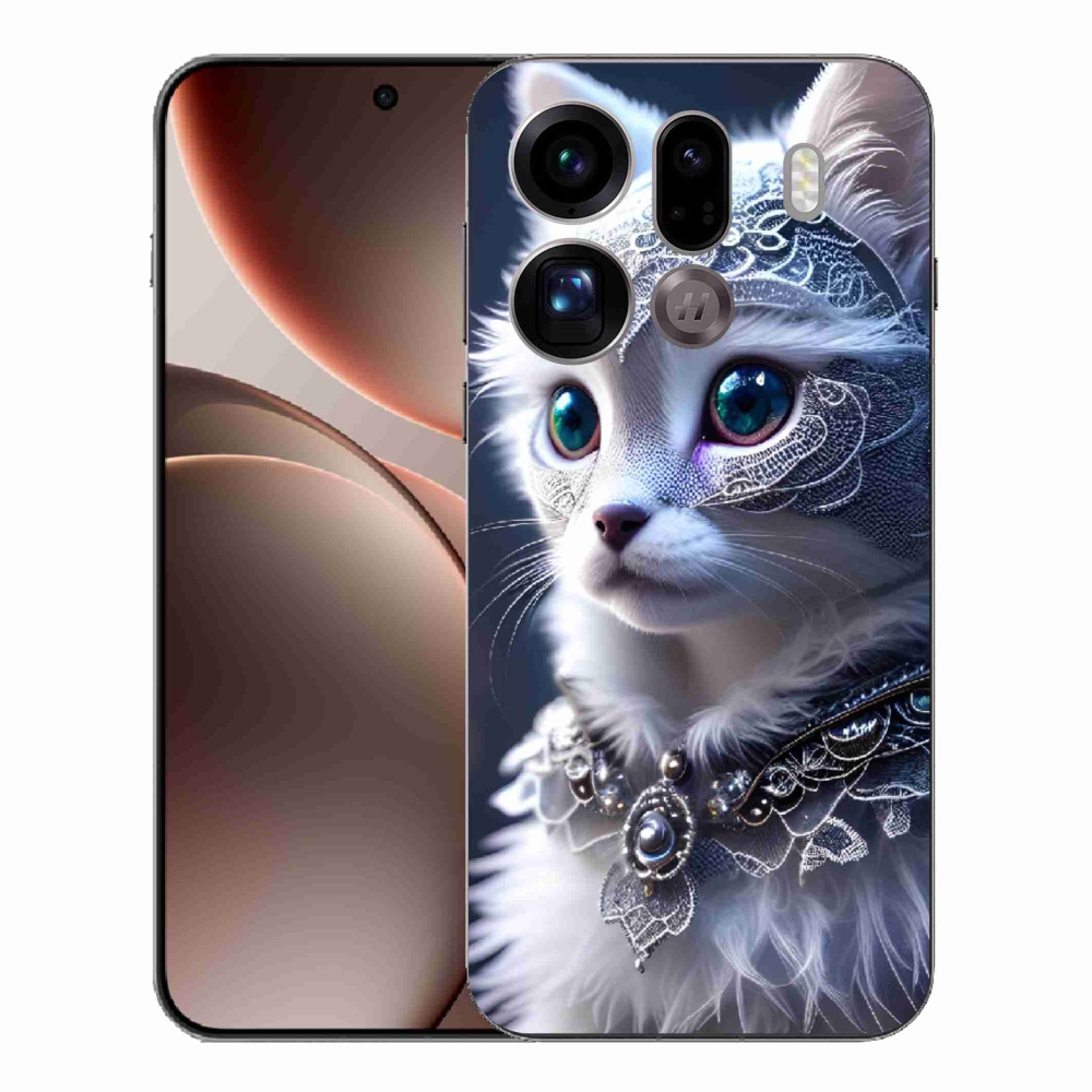 Zselés borítás mmCase Oppo Find X9 Pro - fehér macska