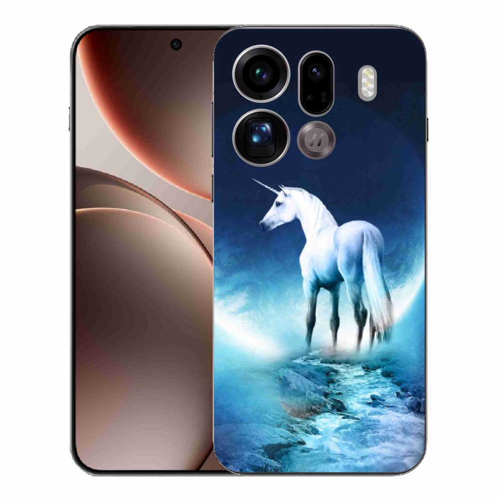Zselés borítás mmCase az Oppo Find X9 Pro készülékhez - fehér egyszarvú