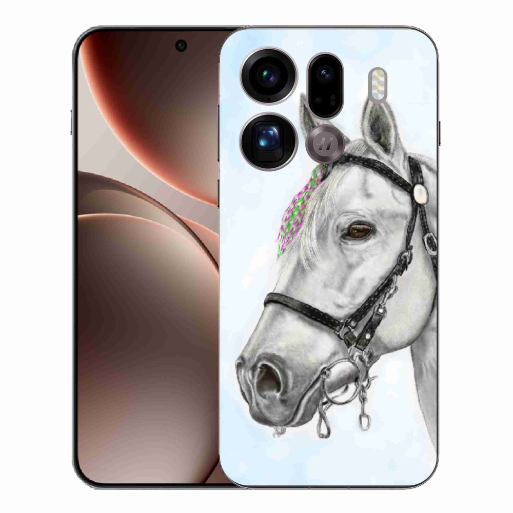 Gél borítás mmCase az Oppo Find X9 Pro számára - fehér ló 1