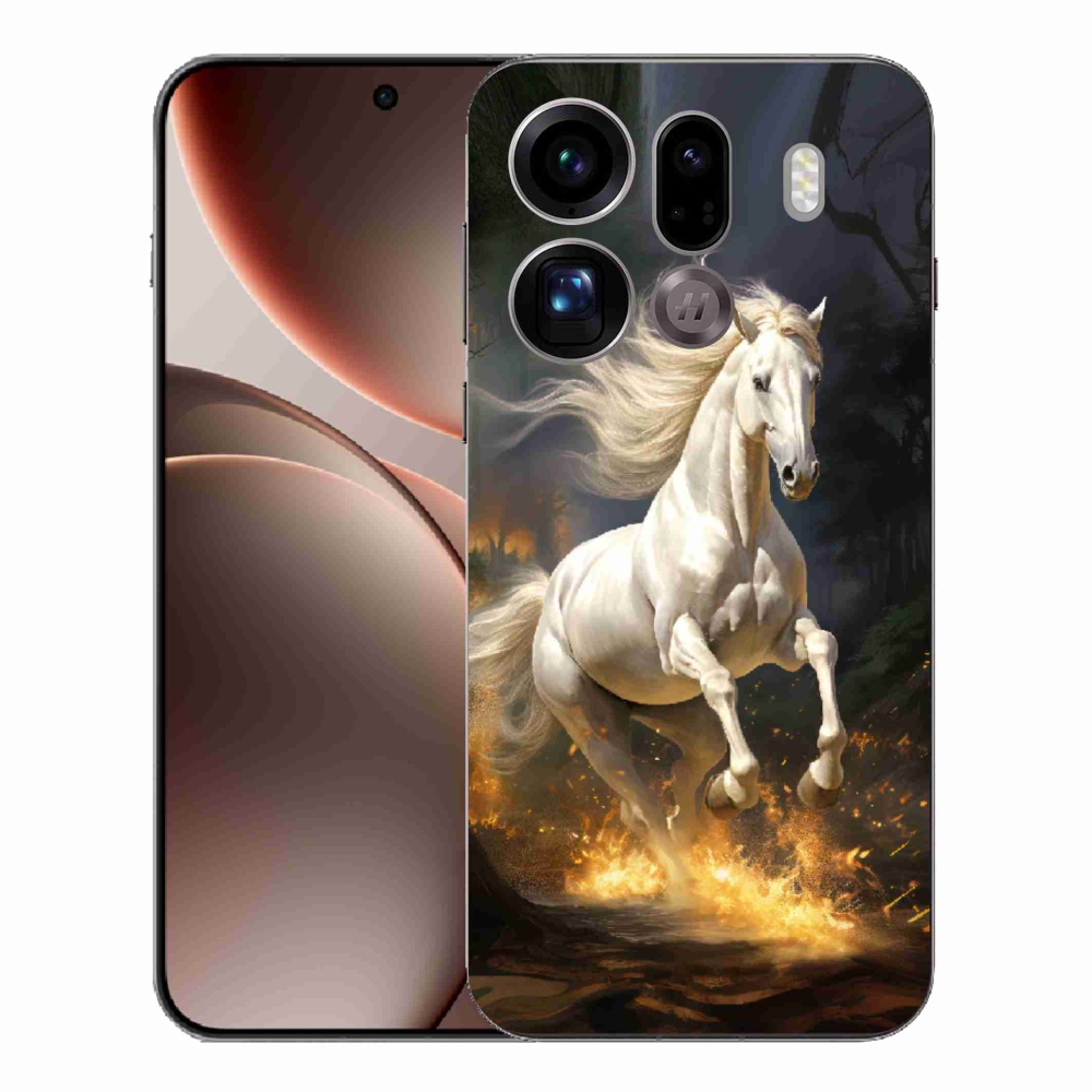 Gél borítás mmCase az Oppo Find X9 Pro számára - fehér ló 2