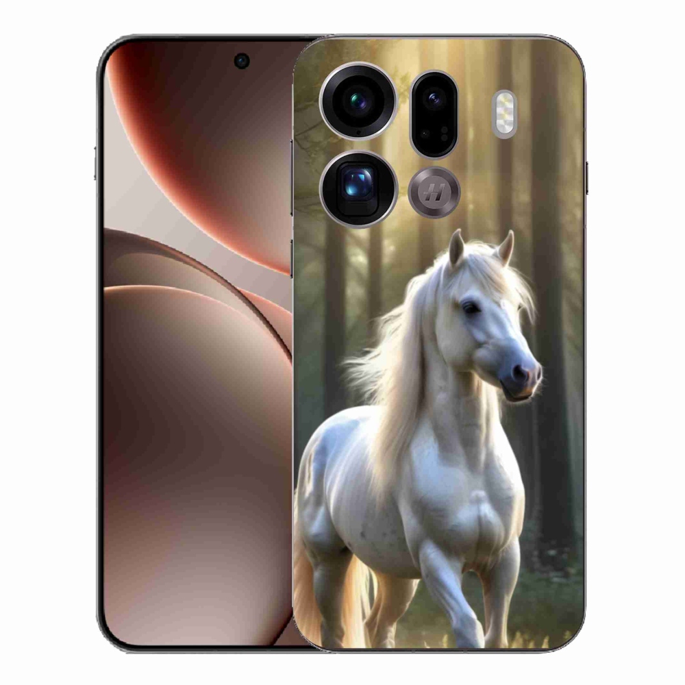 Gél borítás mmCase az Oppo Find X9 Pro számára - fehér ló 3