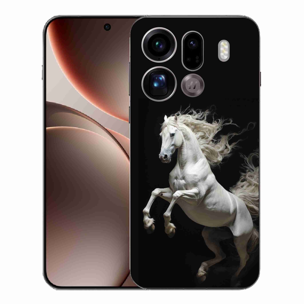 Gél borítás mmCase az Oppo Find X9 Pro számára - fehér ló 4
