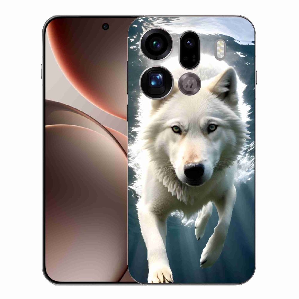 Zselés borítás mmCase az Oppo Find X9 Pro készülékhez - fehér farkas