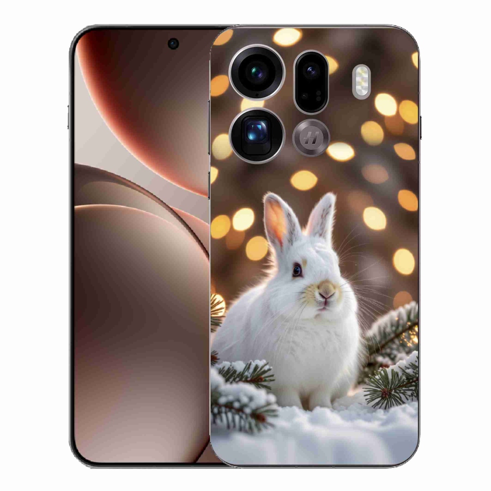 Zselés borítás mmCase Oppo Find X9 Pro - fehér nyúlhoz