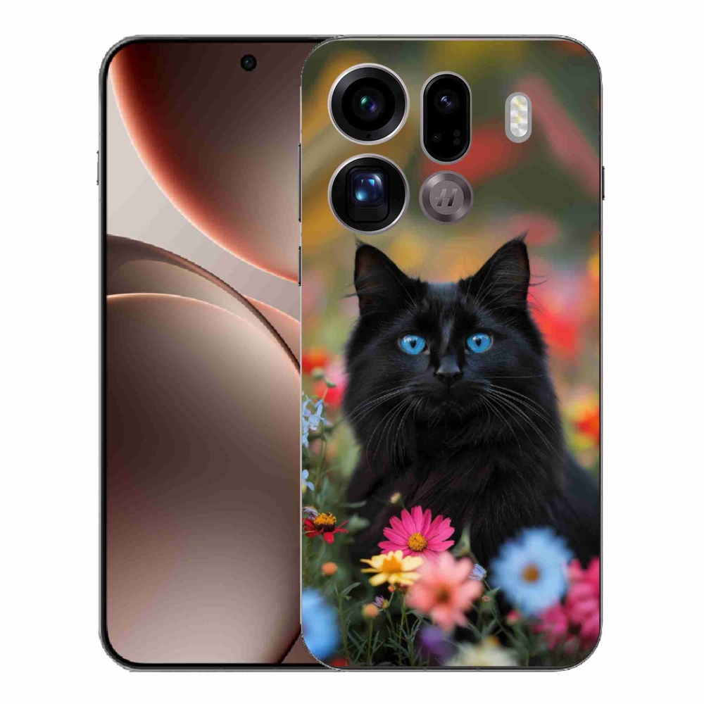 Gél borítás mmCase az Oppo Find X9 Pro számára - fekete cica 4
