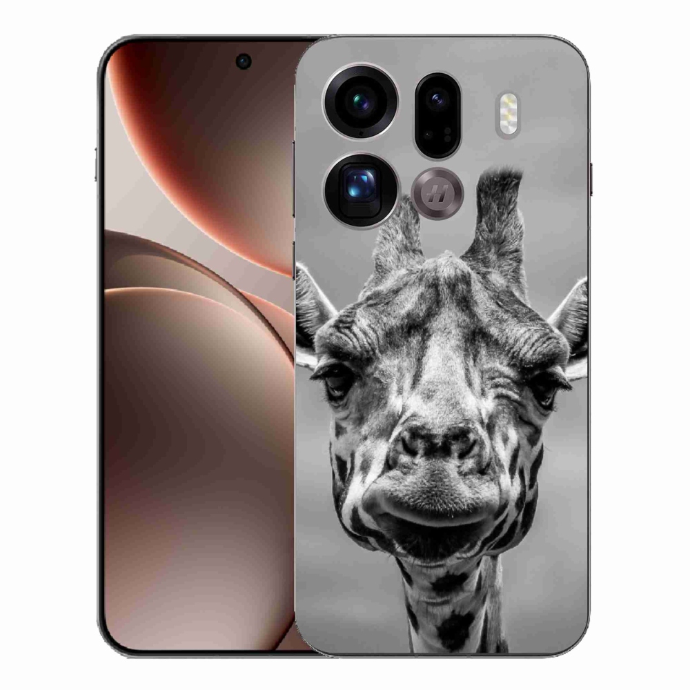Zselés borítás mmCase az Oppo Find X9 Pro készülékhez - fekete-fehér zsiráf