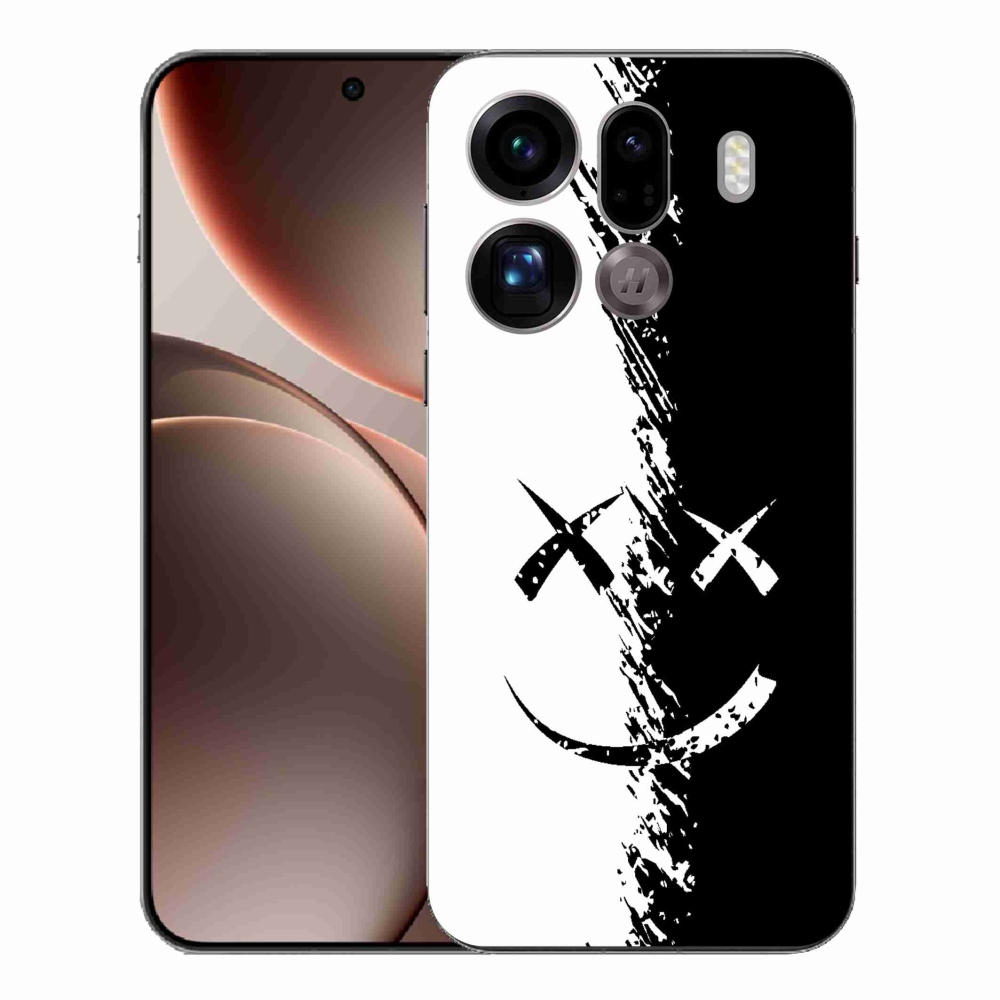 Gél borítás mmCase az Oppo Find X9 Pro készülékhez - fekete-fehér mosolygó