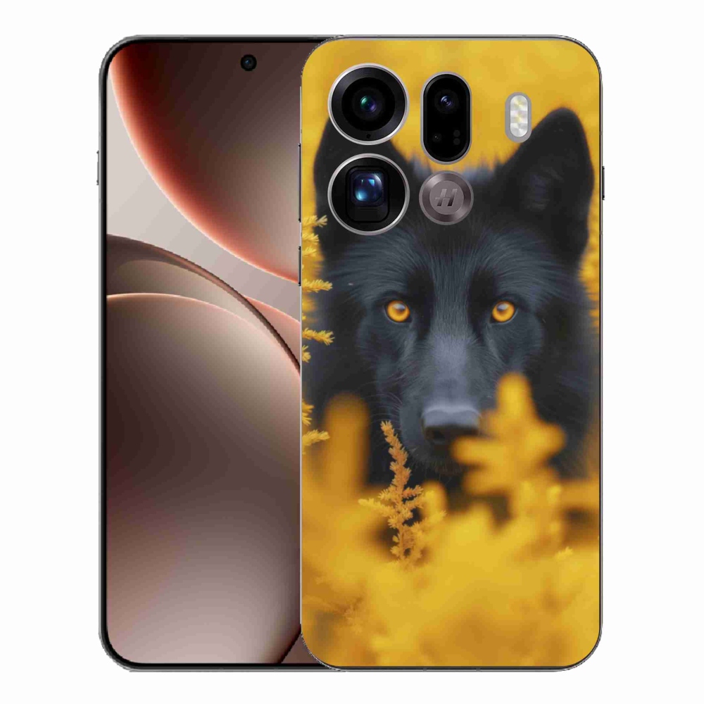 Zselés borítás mmCase az Oppo Find X9 Pro készülékhez - fekete farkas 2