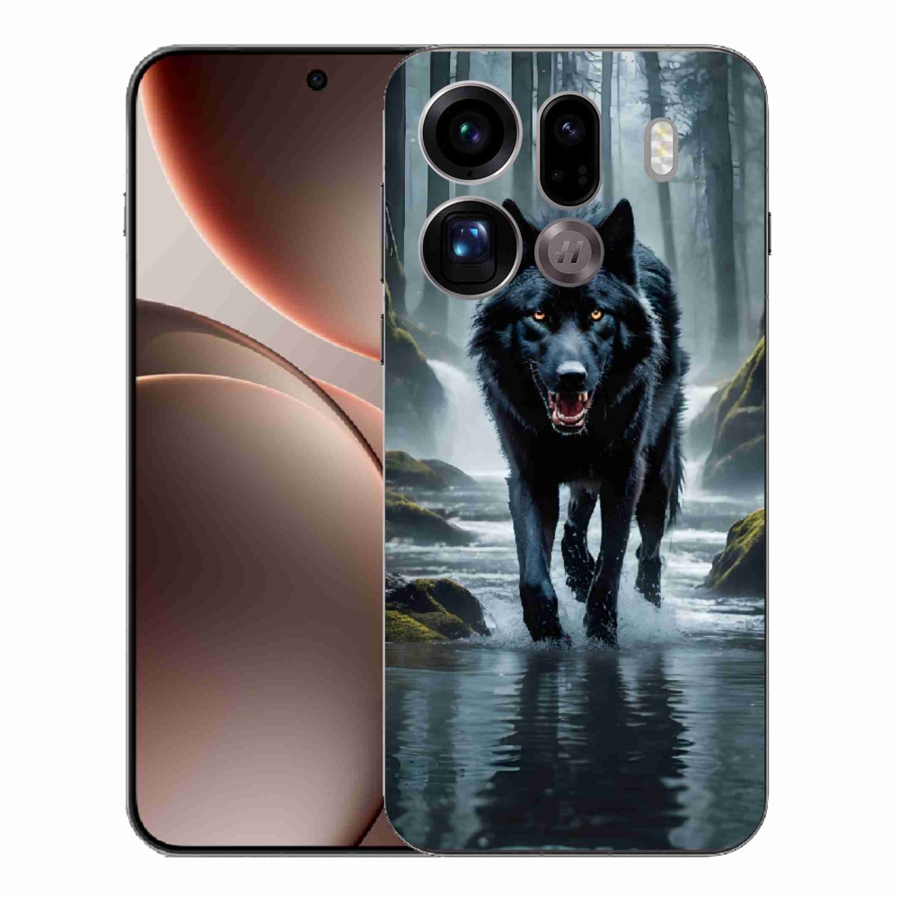 Zselés borítás mmCase Oppo Find X9 Pro - fekete farkas
