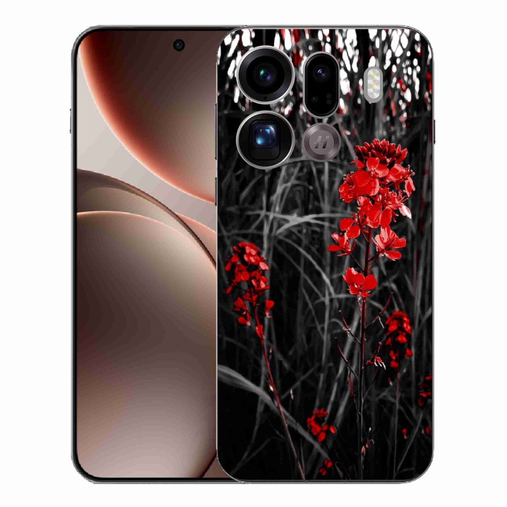 Gél borítás mmCase Oppo Find X9 Pro - piros növényhez
