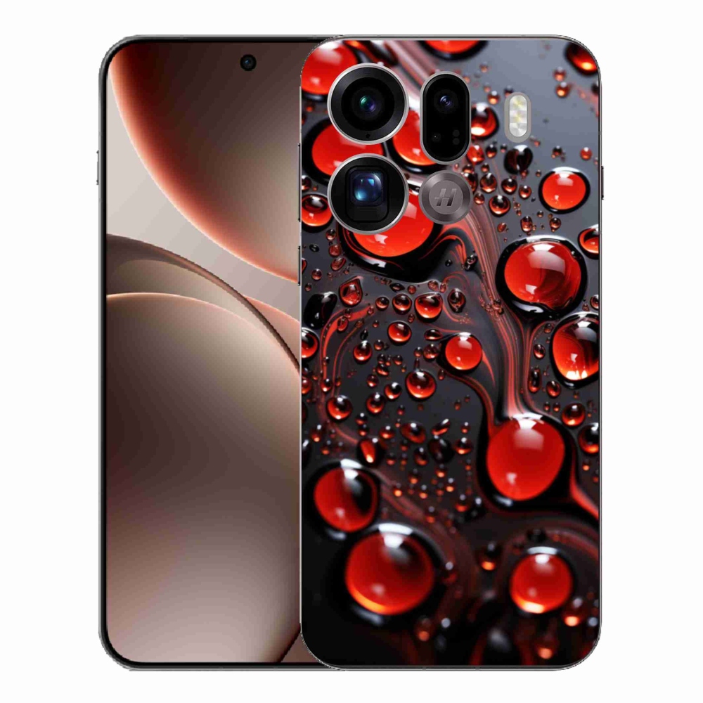 Zselés borítás mmCase az Oppo Find X9 Pro számára - piros cseppek 2