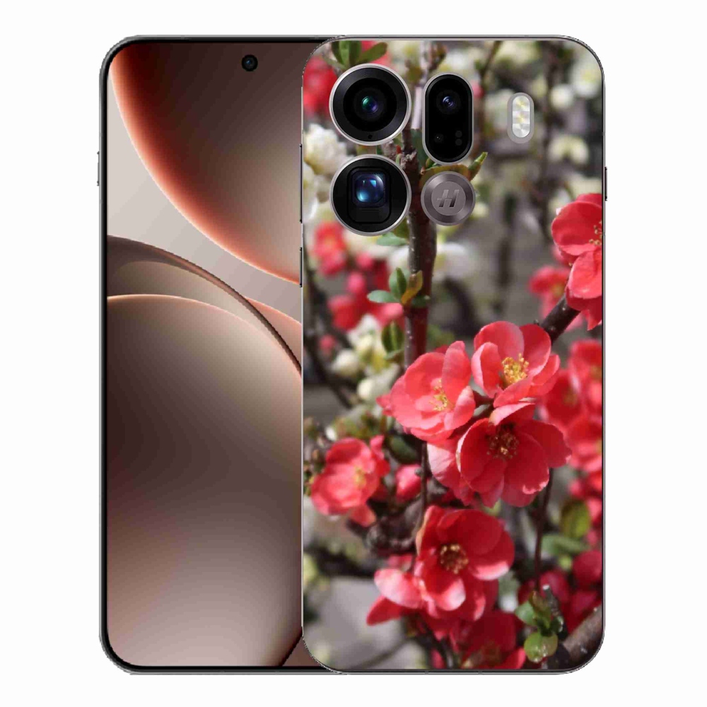 Gél borítás mmCase az Oppo Find X9 Pro számára - piros virágok