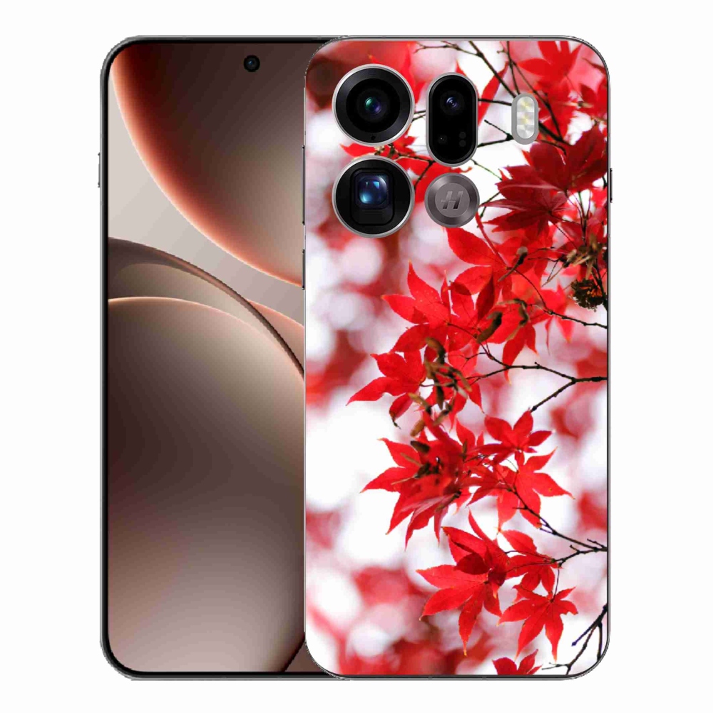 Gél borítás mmCase az Oppo Find X9 Pro készülékhez - piros levelek
