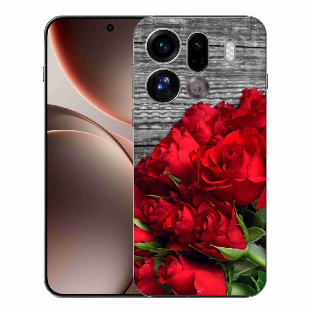 Gél borítás mmCase az Oppo Find X9 Pro készülékhez - piros rózsa