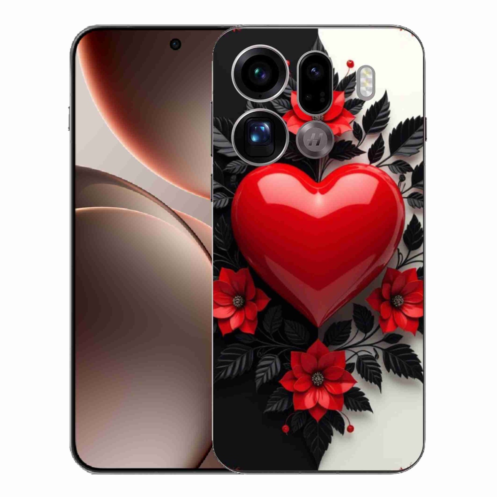 Gél borítás mmCase az Oppo Find X9 Pro készülékhez - piros szív