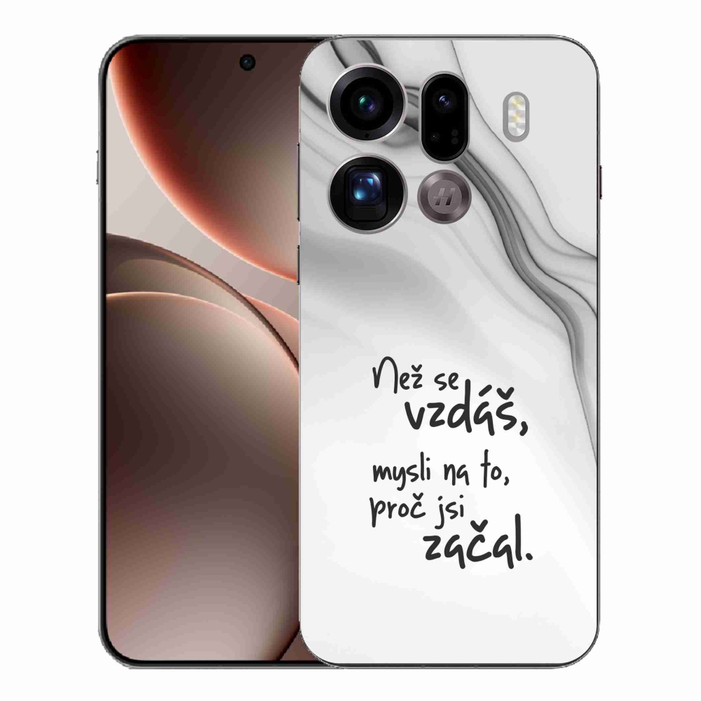 Gél borítás mmCase az Oppo Find X9 Pro készülékhez - Idézet 2 fehér háttér