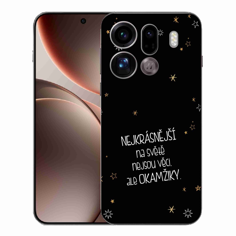 Gél borítás mmCase az Oppo Find X9 Pro készülékhez - Idézet 4 fekete háttér