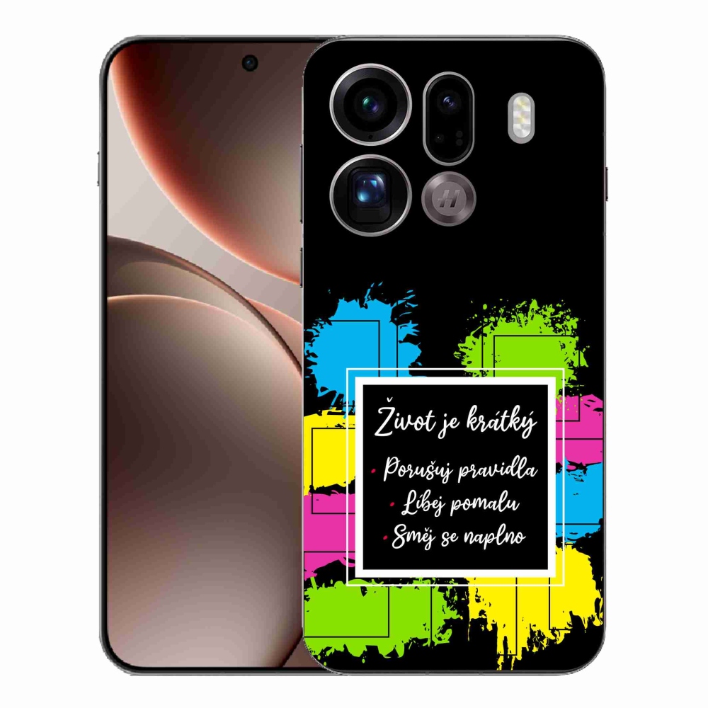 Gél borítás mmCase az Oppo Find X9 Pro készülékhez - Idézet 5 fekete háttér