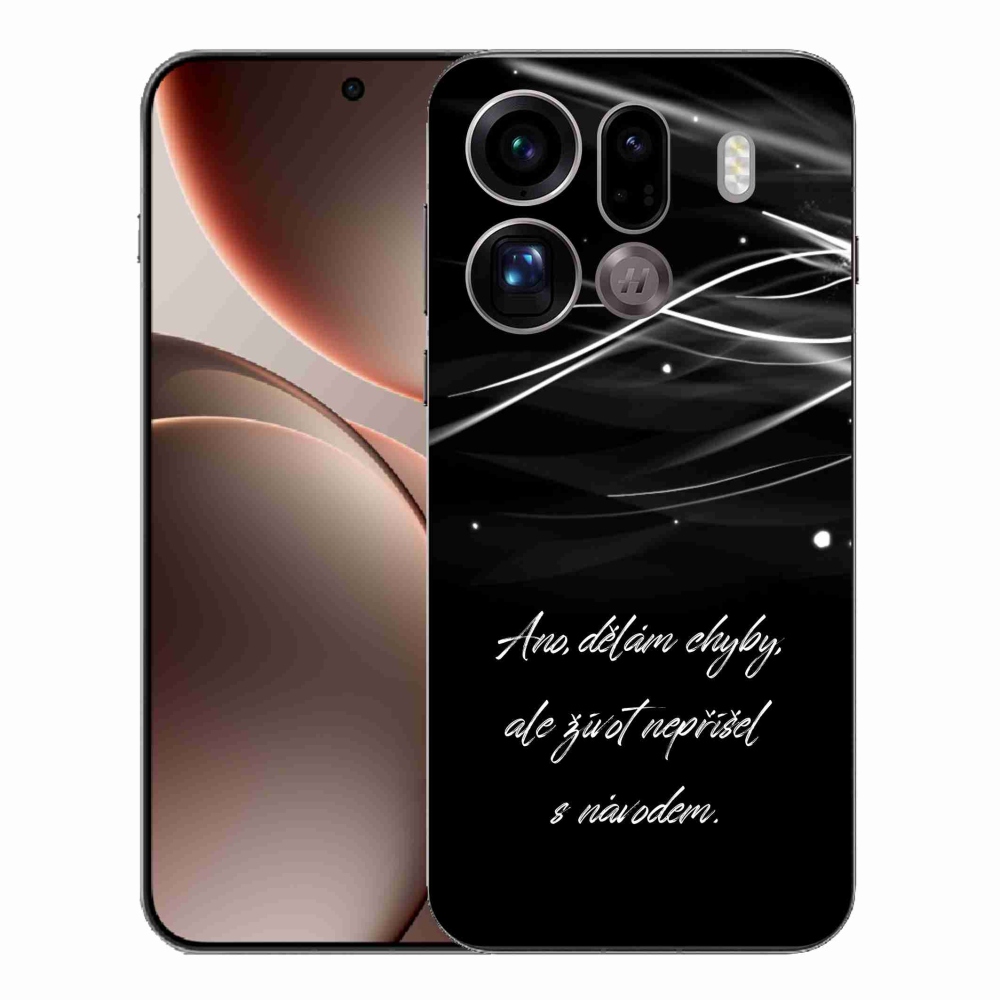 Gél borítás mmCase Oppo Find X9 Pro - idézem fekete háttérrel
