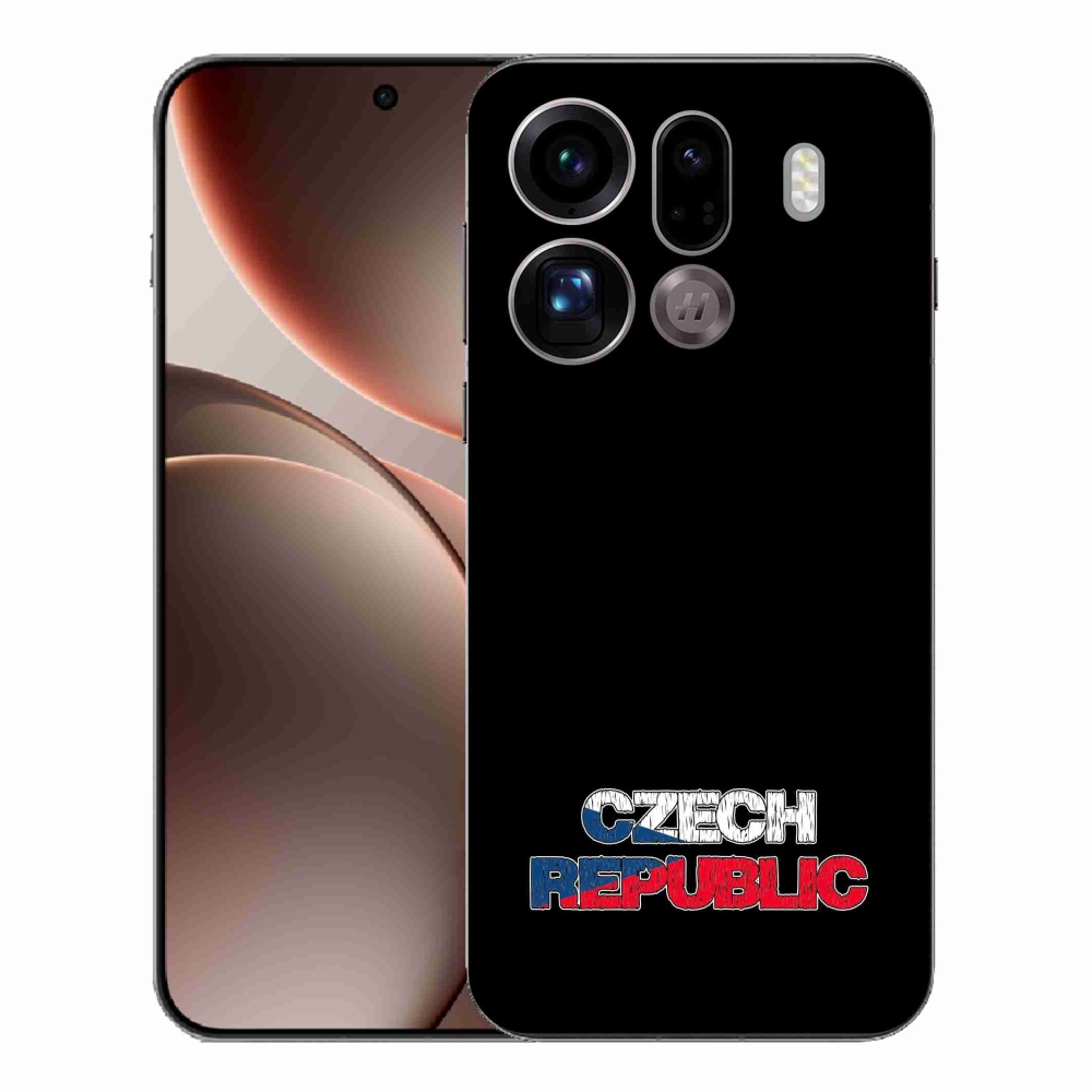 Zselés borítás mmCase Oppo Find X9 Pro - Csehország fekete háttérrel