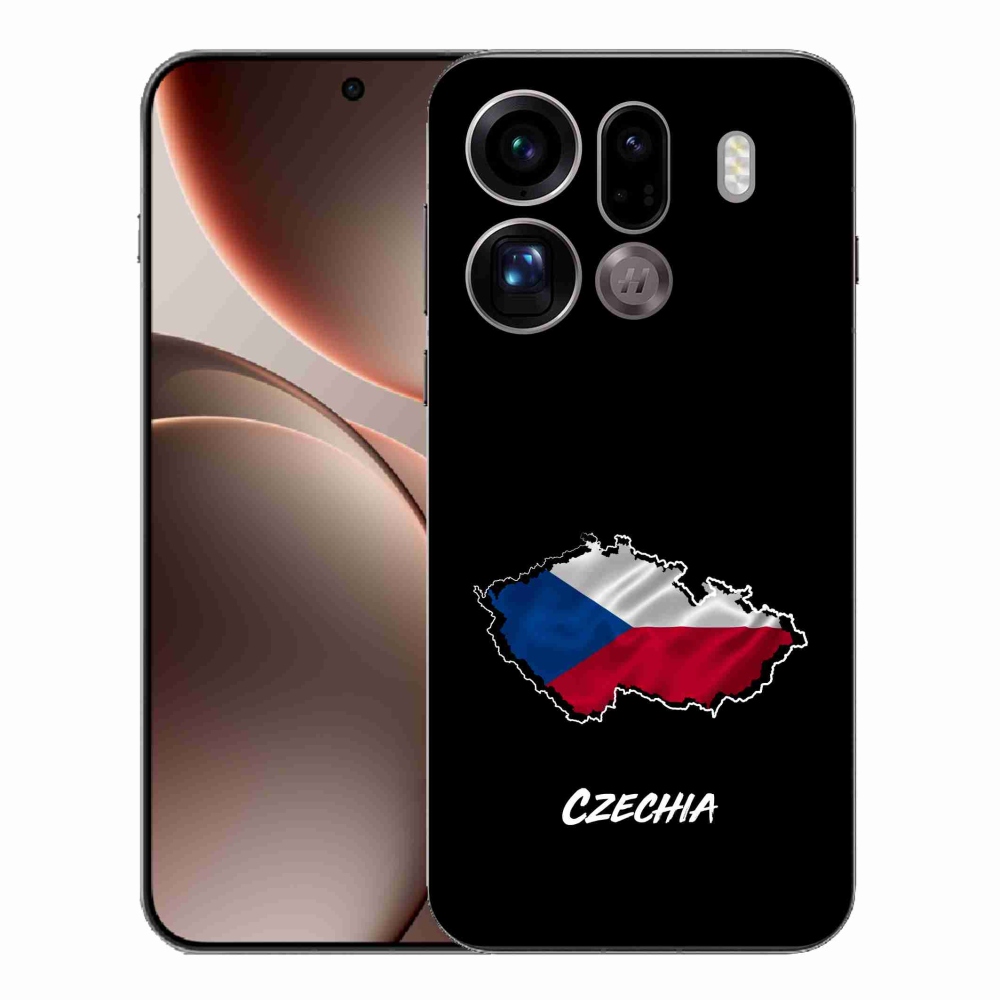 Gél borítás mmCase Oppo Find X9 Pro - Csehország fekete háttérrel