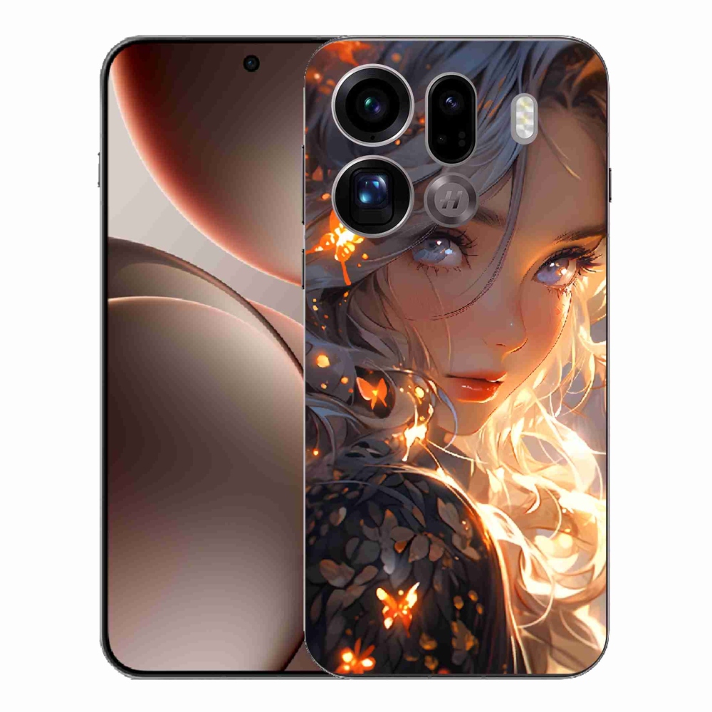 Gél borítás mmCase az Oppo Find X9 Pro számára - lány és pillangók