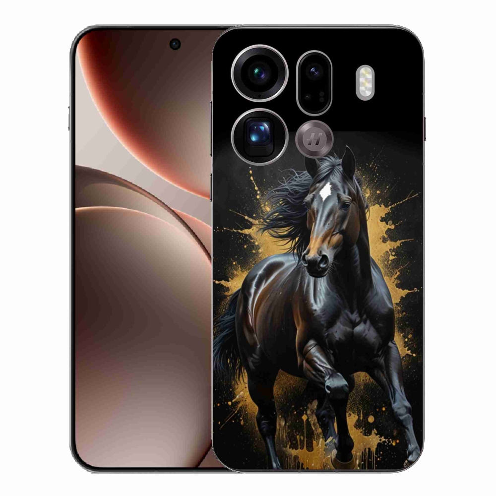 Gél borítás mmCase az Oppo Find X9 Pro számára - elegáns fekete ménes