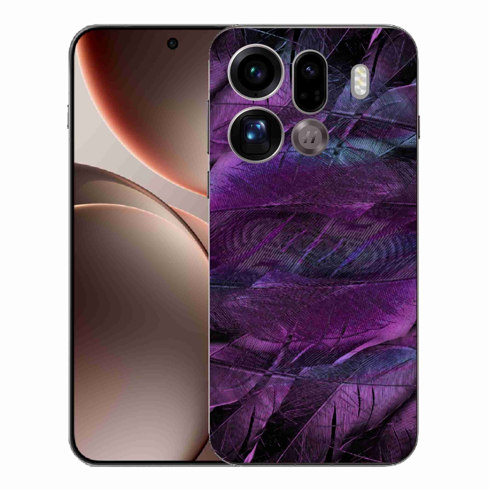 Zselés borítás mmCase Oppo Find X9 Pro - lila tollakhoz