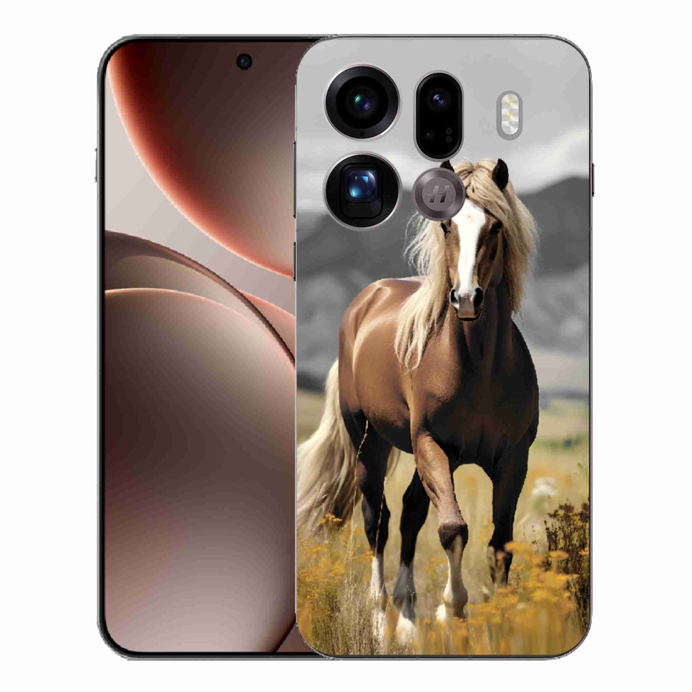 Zselés borítás mmCase Oppo Find X9 Pro - barna ló 1