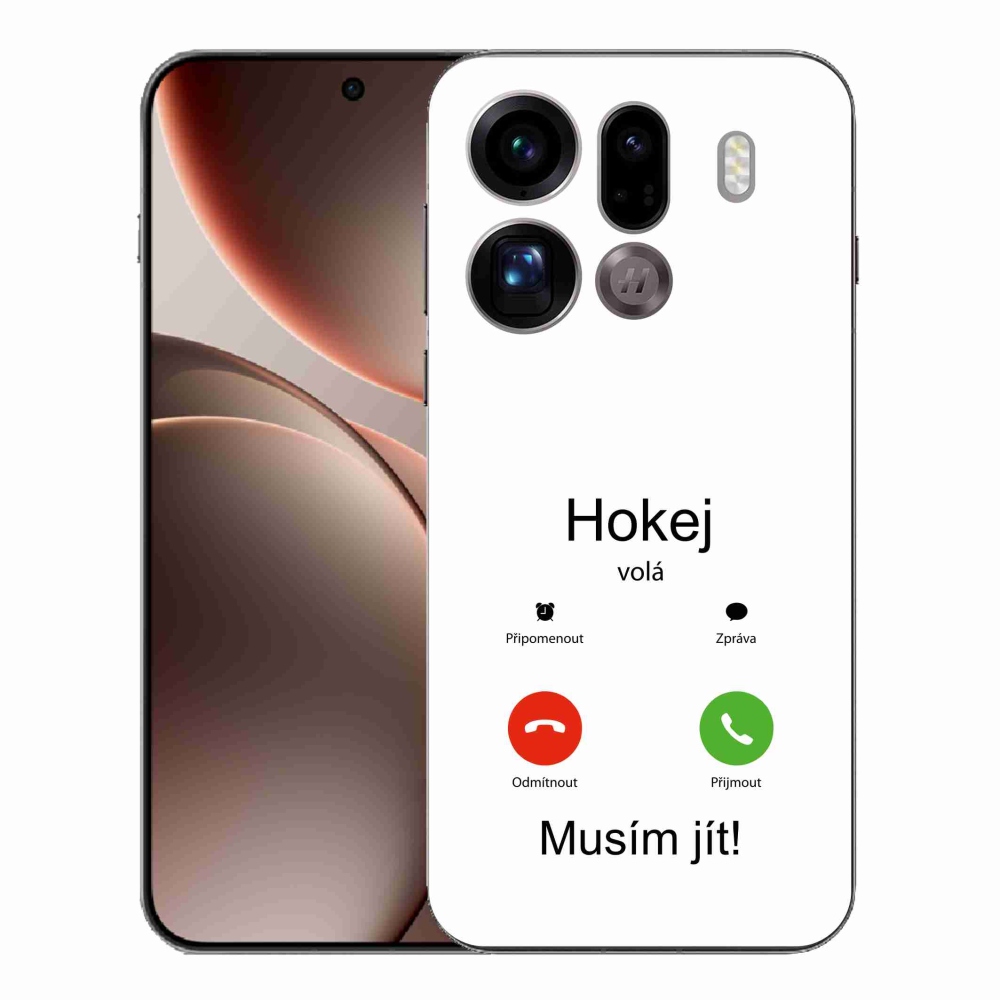Gél borítás mmCase Oppo Find X9 Pro - hoki hívások fehér háttérrel