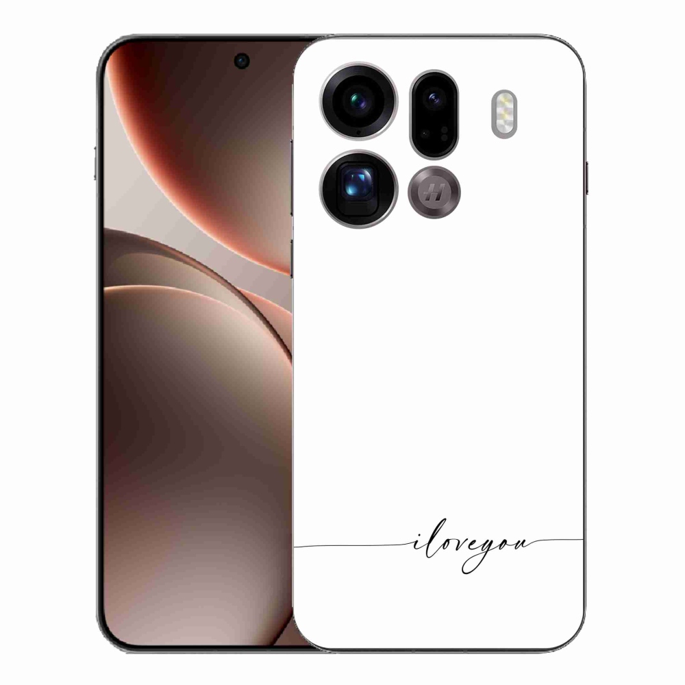 Gél borító mmCase az Oppo Find X9 Pro számára - Szeretlek fehér háttérrel