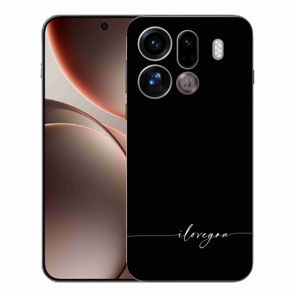 Gél borító mmCase az Oppo Find X9 Pro számára - Szeretlek fekete háttérrel