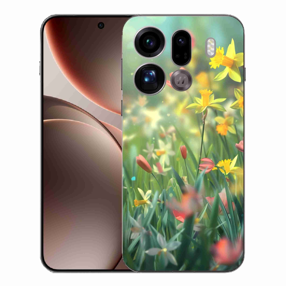 Gél borítás mmCase az Oppo Find X9 Pro számára - tavaszi virágok