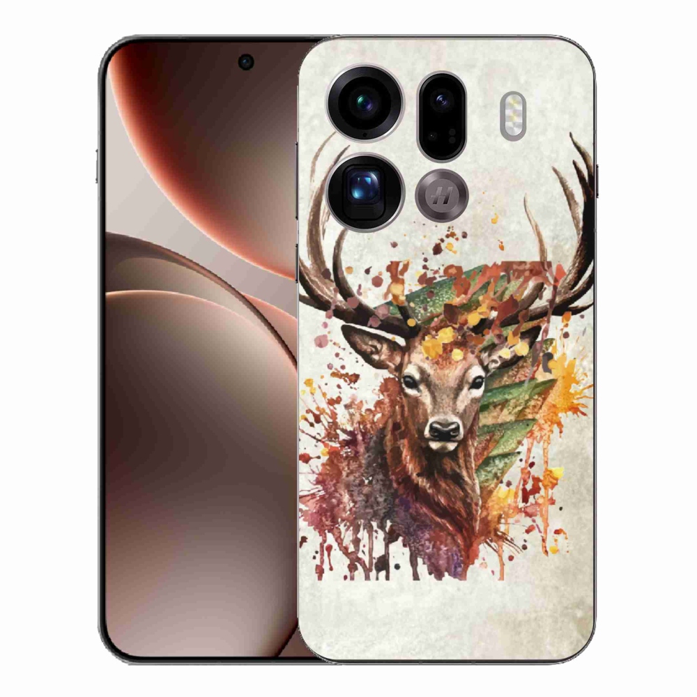 Zselés borítás mmCase az Oppo Find X9 Pro számára - szarvas 1