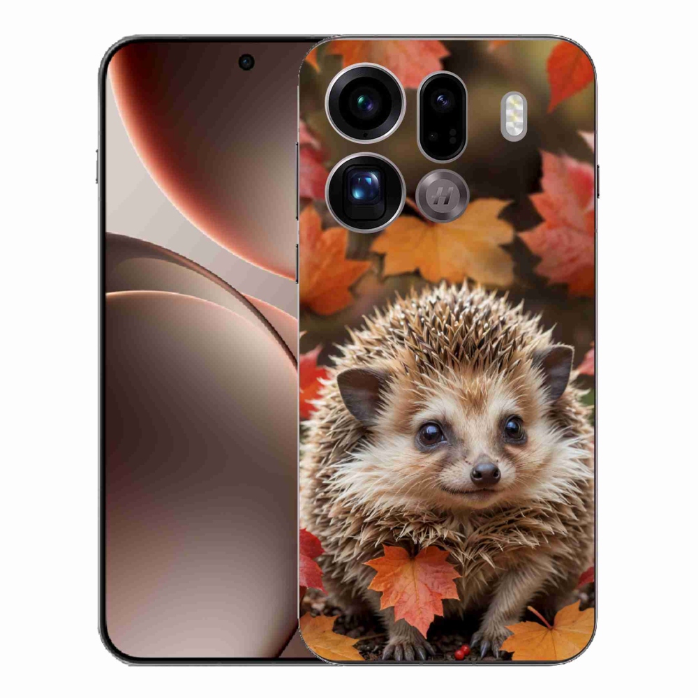 Gél borítás mmCase az Oppo Find X9 Pro számára - sün a levelekben