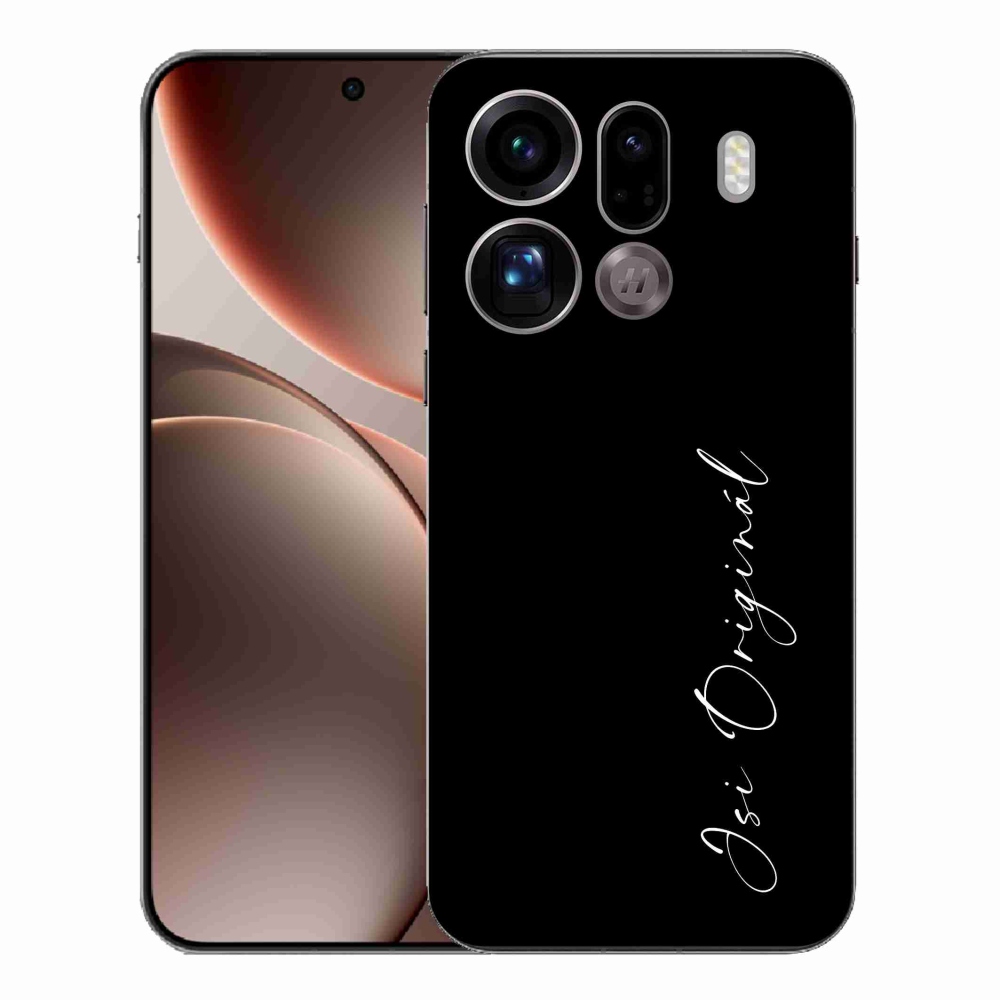 Gél borító mmCase az Oppo Find X9 Pro - Ön az eredeti fekete háttérrel