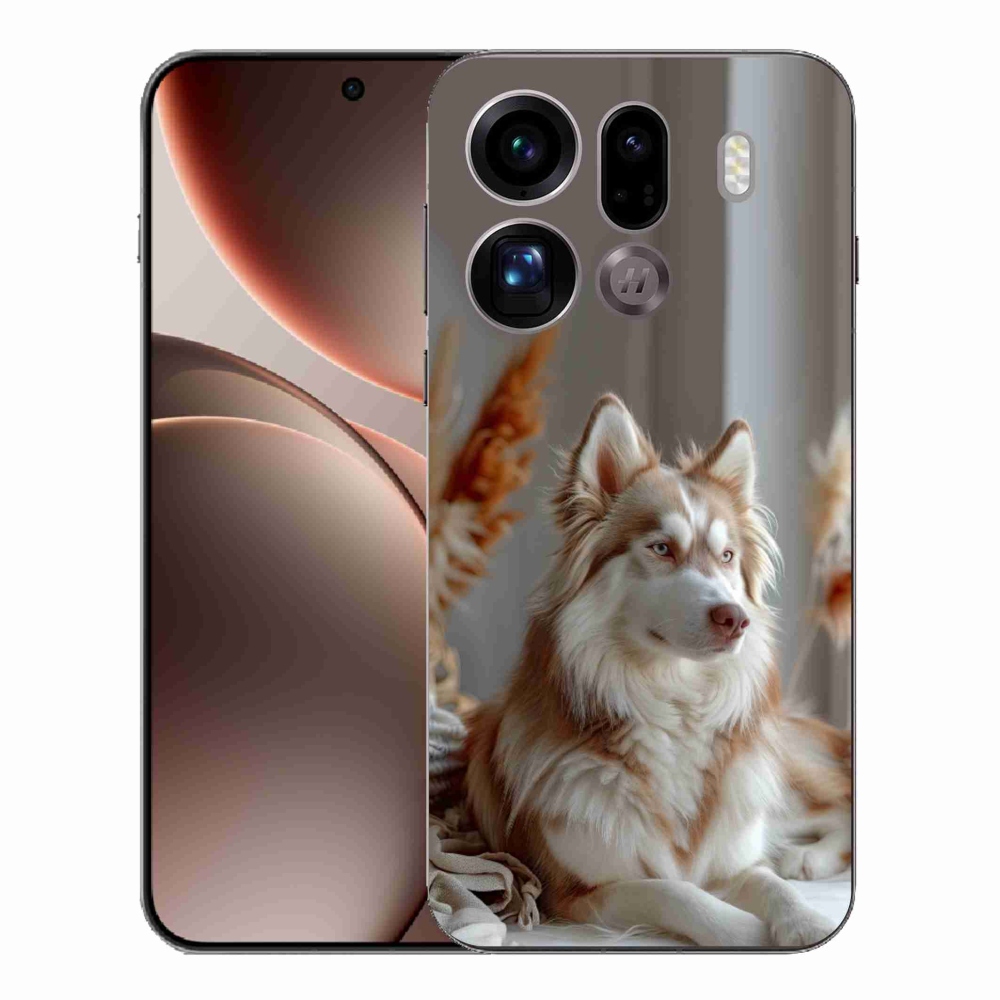 Zselés borítás mmCase az Oppo Find X9 Pro számára - csendes szibériai husky