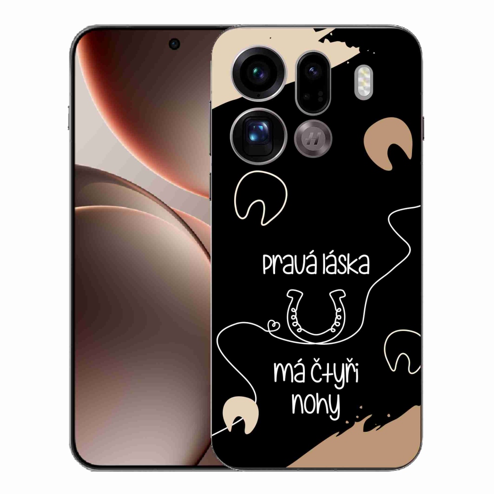 Gél borító mmCase az Oppo Find X9 Pro számára - Ló motívum Fekete háttér