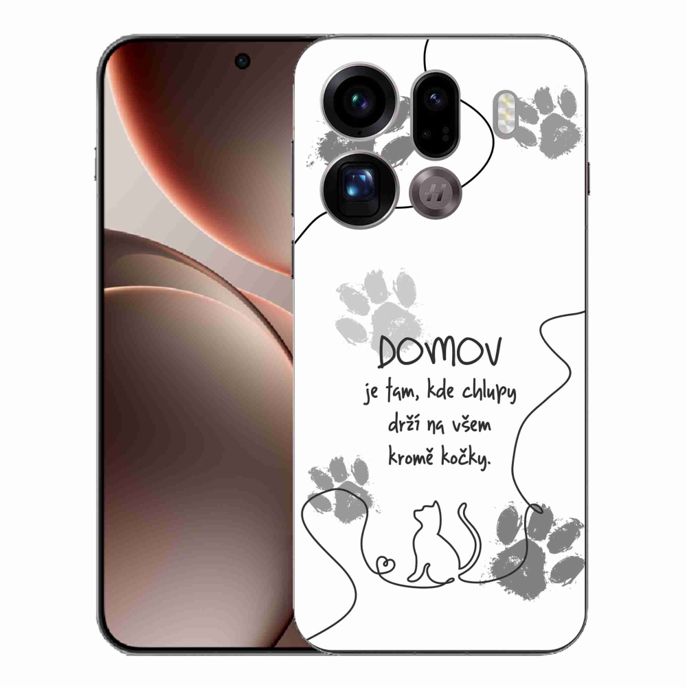 Gél borító mmCase az Oppo Find X9 Pro készülékhez - macska motívum fehér háttérrel
