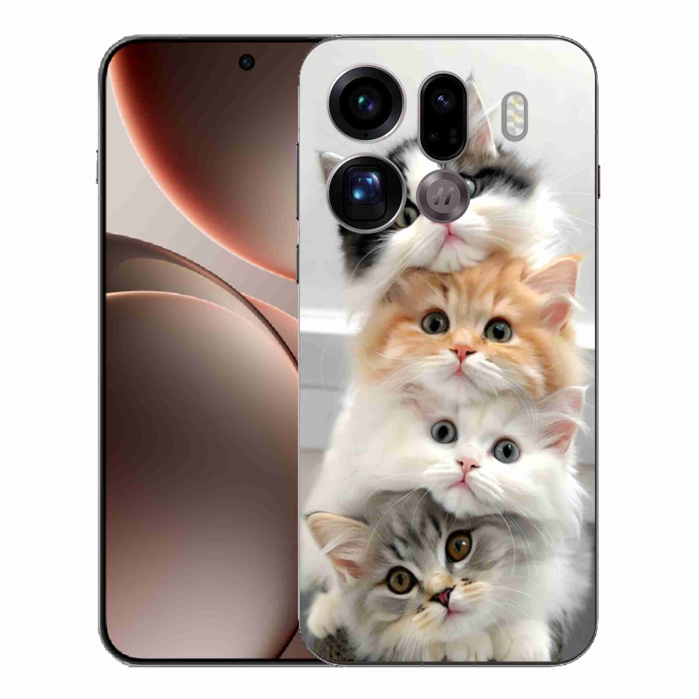 Zselés borítás mmCase az Oppo Find X9 Pro számára - macska csokor