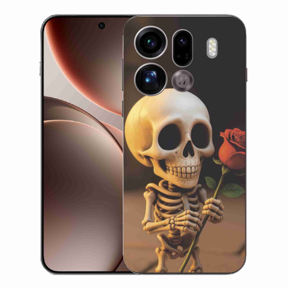 Gél borítás mmCase az Oppo Find X9 Pro számára - csontváz rózsával